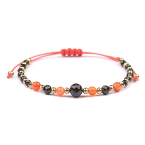 Bransoletka celebrytka czarny TURMALIN KARNEOL HEMATYT ochrona i miłość